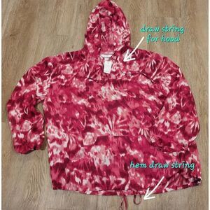 Plus size sheer hooded tye dye top xlg new tags pink size 14/16